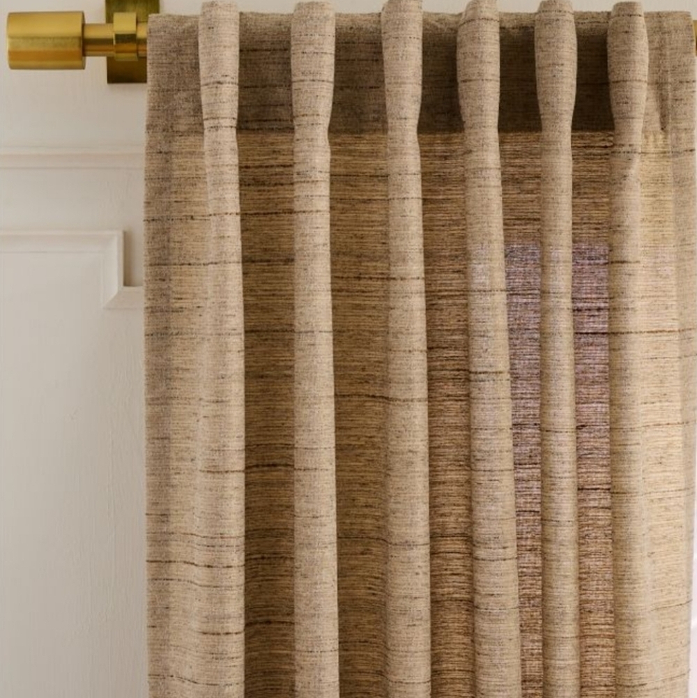 ❤️BUY 2 GET 1 FREE West Elm Astor Faux Silk Texture Curtain,Gray, Retail $109.00